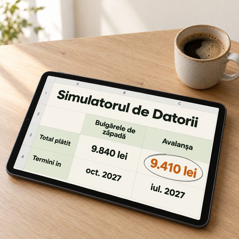 Simulatorul de datorii pe tabletă